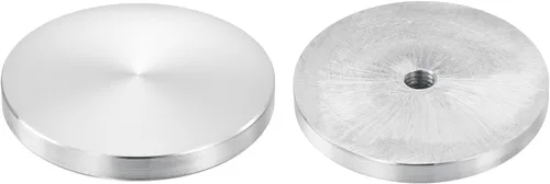 Miniatura 37 de uxcell M6 Rosca 0.787 in de diámetro de forma redonda de aluminio disco hardware 1pcs, aluminio círculo disco vidrio adaptador superior para mesa