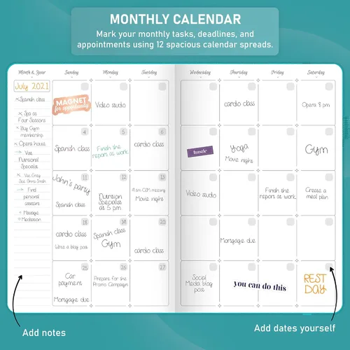 Miniatura 4 de GoGirl Agenda semanal – Planificador de trabajo y vida por hora con ranuras de tiempo – Organizador vertical para productividad diaria, A5