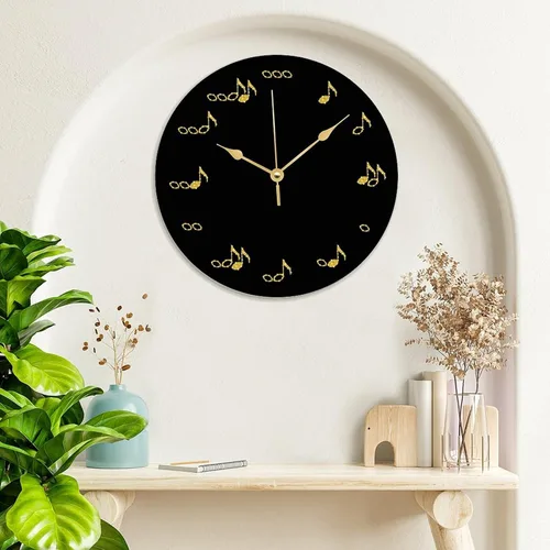 Miniatura 4 de ArogGeld The One of A Kind - Reloj de notas musicales con notas doradas, reloj artístico que no hace tictac, funciona con pilas, relojes decorativos