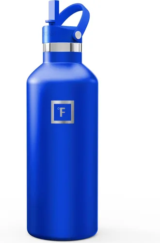 Miniatura 58 de IRON °FLASK Botellas de agua de campamento/senderismo, 3 tapas (estrecha con popote), sin fugas, aisladas al vacío, acero inoxidable de doble pared