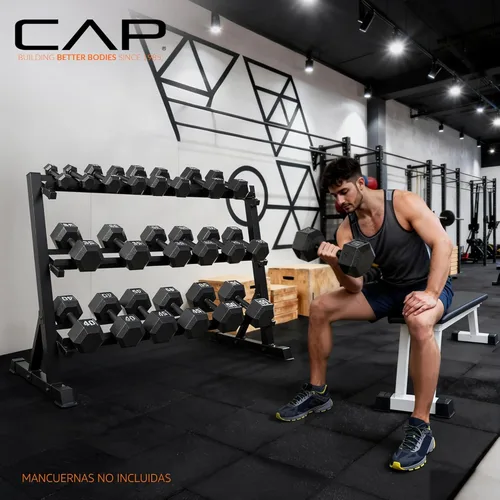 Miniatura 6 de CAP 2-Tier & 3-Tier Dumbbell Rack for Home Gym, Heavy-Duty Steel Weight Storage Rack for Hex Dumbbells, Holds 5-35lb 5-50lb 5-75lb Dumbbell Pairs