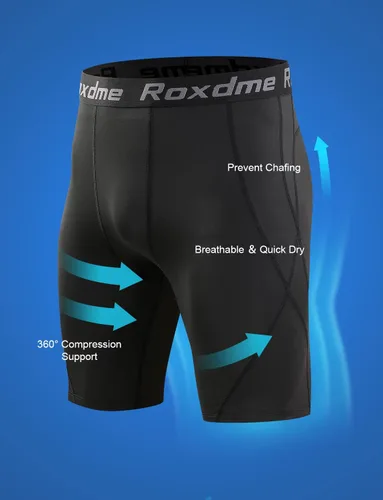 Miniatura 5 de Paquete de 5 o 1 pantalones cortos de compresión para hombre, pantalones cortos deportivos de elastano, para entrenamiento, correr, ropa
