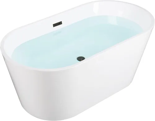 Miniatura 10 de WOODBRIDGE Bañera de Acrílico Independiente Contemporánea para Remojo con Rebosadero y Desagüe, BTA1514-C, Blanco, 59" Cromado 59" Cromo