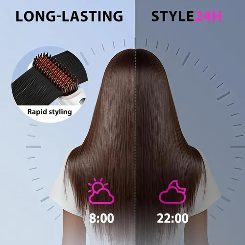 Miniatura 7 de Go Brush Pro - Cepillo alisador de pelo inalámbrico portátil con pantalla LCD de calentamiento rápido inalámbrico, 3 ajustes de temperatura