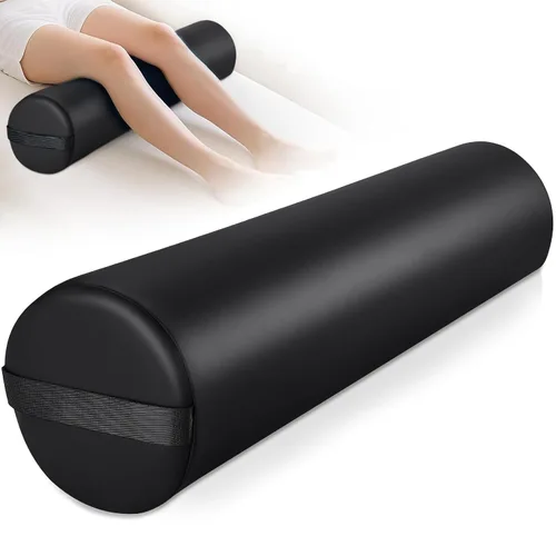 Miniatura 10 de Noverlife 3/4 Round Knee Bolster for Massage Table, 26x6x6 in Massage Pillow for Legs w/Strap Handle, PU Leather Massage Table Leg Bolster Massage