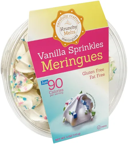 Miniatura 7 de Krunchy Melts Galletas originales de merengue Sabor vainilla de Halloween Solo 90 calorías por porción Sin grasa, sin gluten, sin lácteos