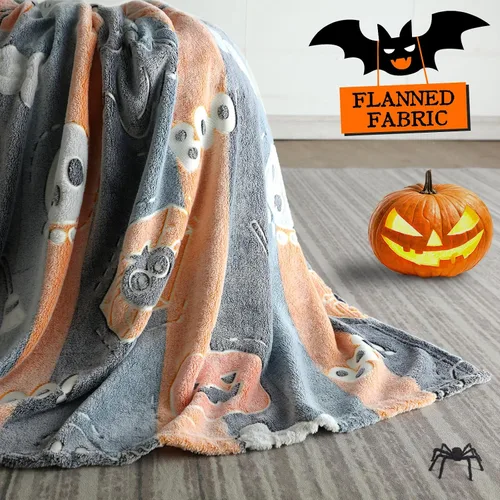 Miniatura 3 de LIFEYJ Manta con Efecto Luminoso para Halloween, Regalos para Niñas y Niños, Manta Suave de Calabaza 50"x60", Regalos para Niñas de 3, 4, 5, 6, 7