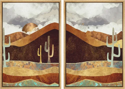 Miniatura 152 de SIGNWIN Lienzo enmarcado para pared, juego de arte sereno de paisaje de pantanos, ilustración rústica, arte moderno, minimalismo, decorativo