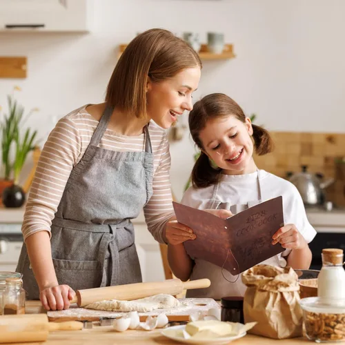 Miniatura 7 de Libro de recetas de cuero hecho a mano, diario cuaderno con grabado personalizado del nombre, libros de cocina familiares personalizados