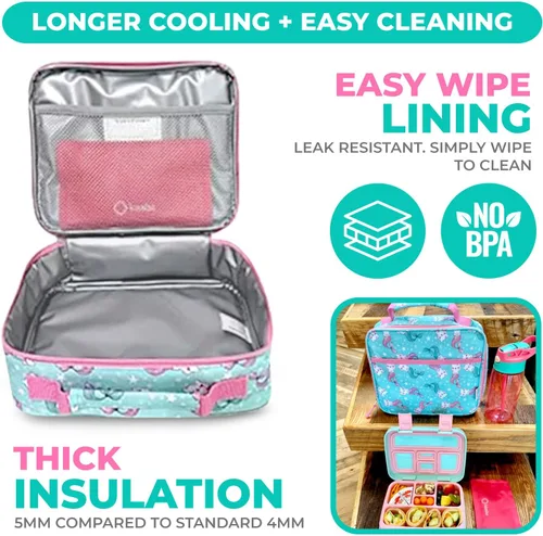 Miniatura 2 de kinsho Lonchera con bolsa de hielo para niñas y niños, bolsa aislada para guardería preescolar, cajas de contenedores para aperitivos y almuerzos