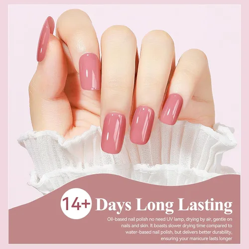 Miniatura 3 de Esmalte de uñas de secado rápido, color rosa, esmalte de uñas transparente, esmalte de uñas de secado rápido regular, a granel, sin gel, de larga