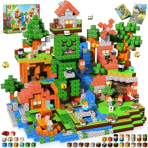 Miniatura 12 de Goody King Mundo de Bloques Magnéticos de Dinosaurio y Volcán 100 Piezas de Bloques Magnéticos de Dinosaurio, Juguetes Sensoriales STEM Montessori