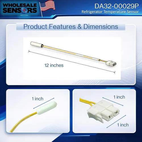 Miniatura 3 de Sensor de descongelación para refrigerador Samsung DA32-00029P de repuesto