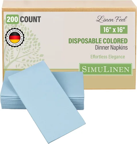 Miniatura 14 de SimuLinen Servilletas de Cena Desechables Amethyst - Servilletas de Papel Moradas con Sensación de Lino Similar a Tela para Bodas, de Lujo 16"x16