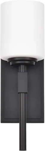 Miniatura 15 de Aplique de pared de 1 luz, elegante iluminación de pared en níquel cepillado, 1 luz de transición para tocador de baño con pantalla de vidrio opal