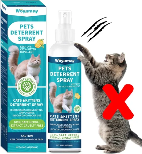 Woyamay Spray disuasorio para gatos, disuasorio de arañazos para muebles, repelente de gatos para mantener alejados a los gatos, aerosol repelente