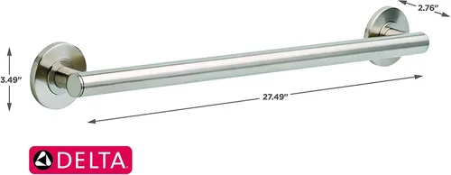 Miniatura 3 de DELTA FAUCET 41824-SS Barra de agarre contemporánea con montaje oculto, 24 pulgadas, acero inoxidable Acero inoxidable brillante