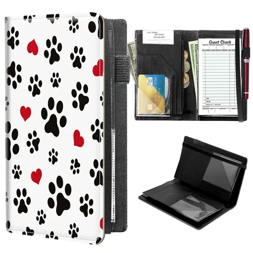 Miniatura 13 de Libretas de alto volumen para camareros, libro de servidor Forest Moon con 2 bolsillos expandibles de 9 x 5, libro de mesera lindo con bolsillo