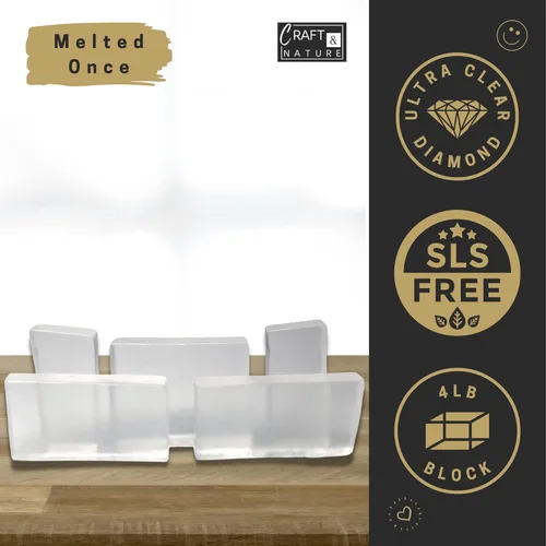 Miniatura 3 de Craft & Nature Base de jabón hidratante de glicerina de diamante ultra transparente sin SLS, sin SLS, sin SLES, de 4 libras, para hacer jabón