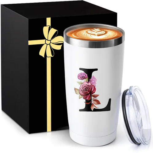 Miniatura 23 de Taza de café aislada de 20 onzas con tapa de acero inoxidable a prueba de derrames y fugas, pesada, grande, reutilizable, térmica, para viajes