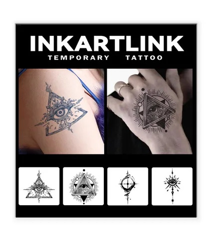 Miniatura 8 de INKARTLINK Tattoo Tech, 4 hojas de tatuaje semipermanente, tatuajes temporales de diseño artístico para adultos, dura 1-2 semanas, impermeable