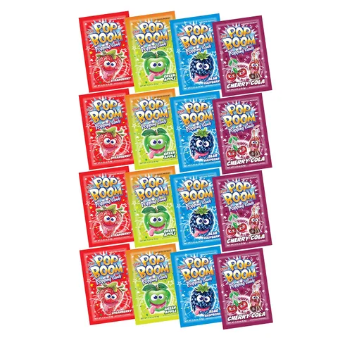 Miniatura 8 de Tiltay Pop Boom Popping Candy - Surtido de 4 sabores, fresa, cereza cola, manzana verde, frambuesa azul, 12 paquetes