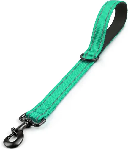 Miniatura 16 de Joytale Correa corta fuerte para perro de 18 pulgadas, 1.2 pulgadas de ancho, resistente, mango acolchado para control de tráfico, correa Negro