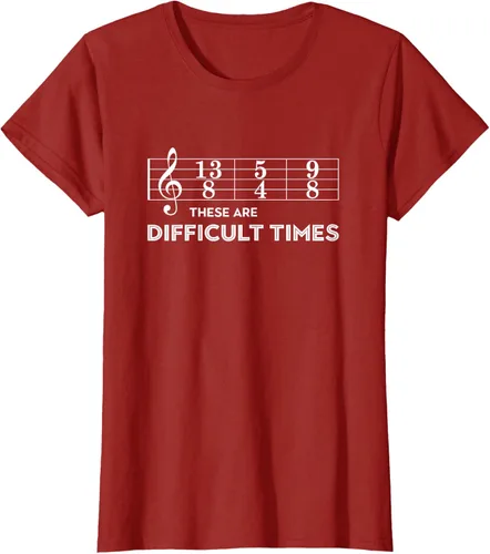 Miniatura 49 de Musician - Camiseta con texto en inglés "These are Difficult Times", talla S