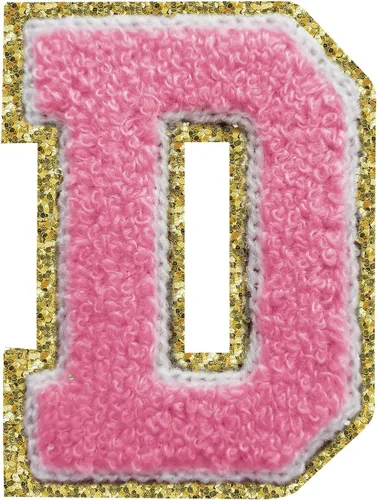 Miniatura 166 de Parches de letras termo-adhesivas de felpilla para chaquetas, parches de letras universitarias con brillantina para planchar en la letra azul A