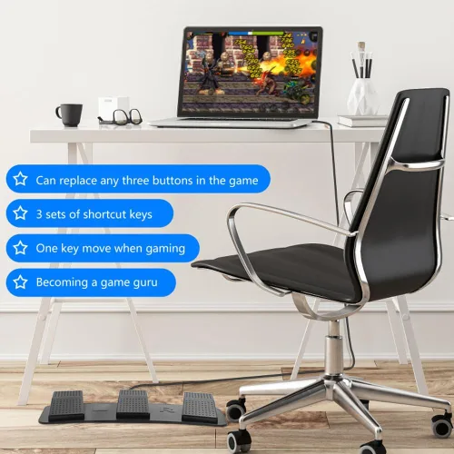 Miniatura 4 de Pedal de pie PC Interruptor de pie Triple Teclado programable Tecla de acceso rápido modificada para requisitos particulares Videojuego Oficina