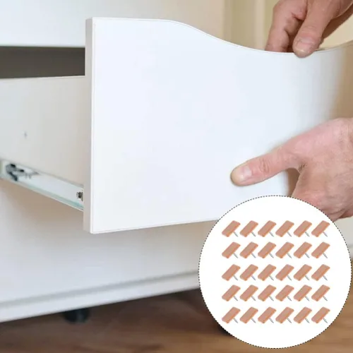 Miniatura 6 de OSALADI 30 tapones de cajón con tachuelas, tapones de cajón de clavos, tapones de cajón para reparar cómodas, haciendo que todos los cajones se