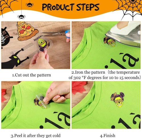 Miniatura 3 de 21 hojas de transferencia para planchar de Halloween para camisetas de Halloween, transferencia Dtf, parches listos para planchar, calcomanías