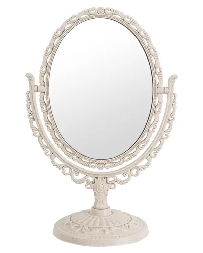 XPXKJ - Espejo de tocador vintage de estilo shabby chic | Espejo de maquillaje doble cara giratorio de 360° con soporte para decoración de