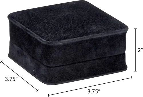 Miniatura 13 de Caja de pendientes de terciopelo negro, paquete de 2, gamuza de lujo rica, elegante estuche de aretes de diamante, con interior de terciopelo negro