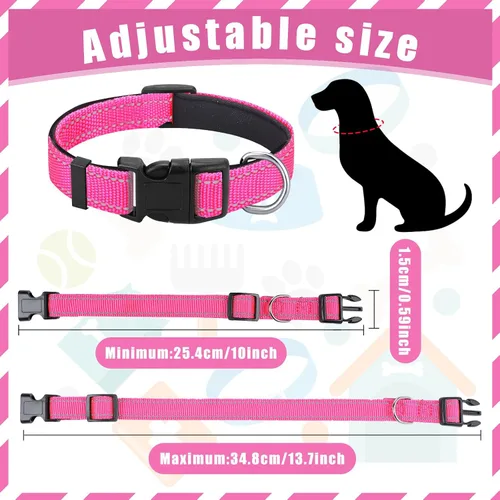 Miniatura 2 de Sanwuta 12 collares reflectantes para cachorros, collares ajustables de nailon para cachorros, collares de seguridad para perros con hebilla