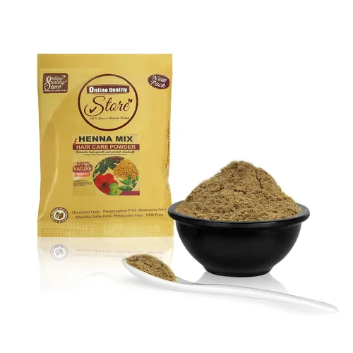 Miniatura 2 de Online Quality Store Polvo de mezcla de henna con Shikakai, Methi, Amla, Bringraj, hibisco, Neem y Heena para lavado de cabello Mehndi Mix