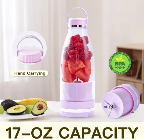 Miniatura 2 de Licuadora de batido de tamaño personal Exprimidor de 17 oz de gran capacidad USB-C recargable (verde oscuro)