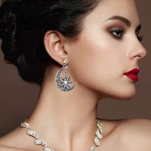 Miniatura 2 de SEWACC 10 dijes de luna y sol, suministros de fabricación de joyas para pulseras, collares, manualidades