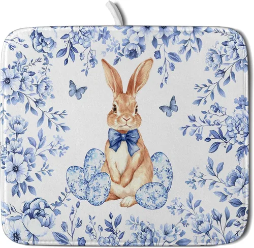 Miniatura 66 de Alfombrilla de secado de platos para encimera de cocina pequeña absorbente de café de otoño Alfombrilla de secado de microfibra de bosque de otoño
