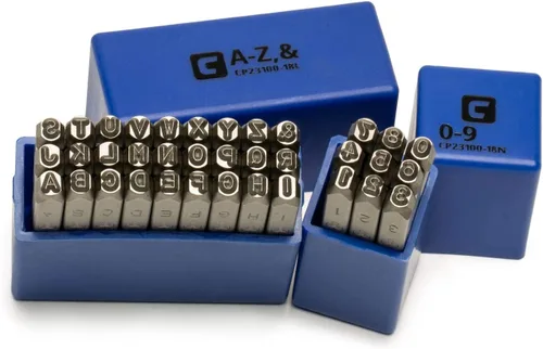 Miniatura 13 de Capri Tools Juego profesional de sellos de letras y números de 1/4 pulgadas, 36 piezas