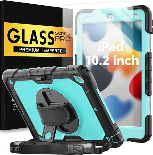 Miniatura 22 de BLOSOMEET Bonita funda para iPad de 9ª generación 2021 de 10.2 pulgadas con protector de pantalla de vidrio templado y soporte para bolígrafo, funda