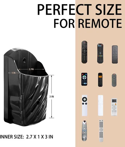 Miniatura 2 de Soporte de pared con control remoto, 6 unidades, elegante organizador remoto de plástico ABS, caja de almacenamiento para ventilador de TV, control