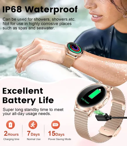 Miniatura 7 de DREMAC Smart Watch(Make Call/Thin),1.32'' Amoled Curved Display for Android iPhone,Smart Watches for Women with Heart Rate Monitor,Sleep