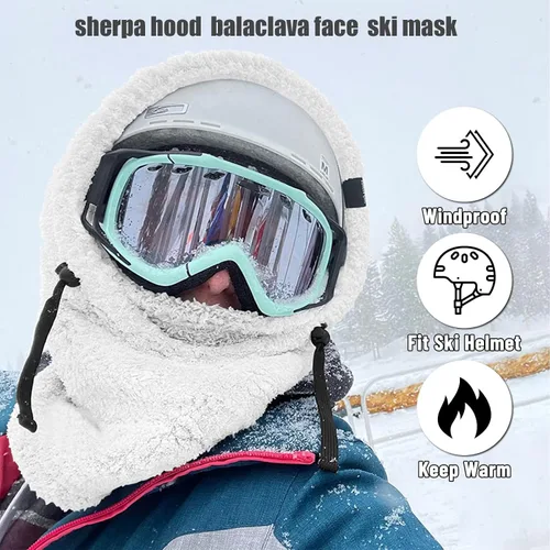Miniatura 2 de Capucha de sherpa, pasamontañas, máscara de esquí, máscara de invierno resistente al viento, cubierta cálida para el frío