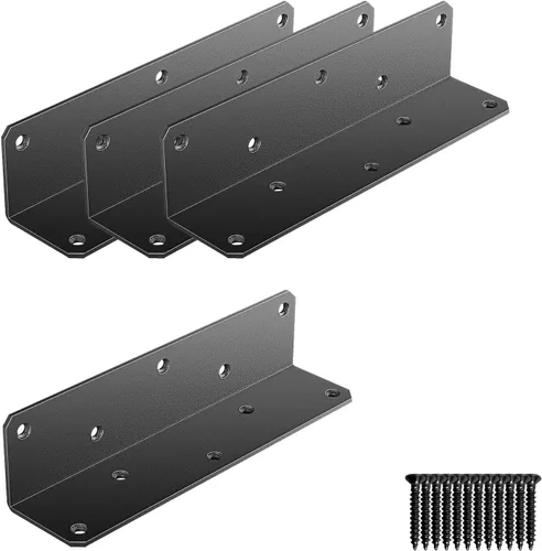Miniatura 8 de 8 soportes de hierro de ángulo recto de 2.76 pulgadas de largo con tornillos, 2.76 x 1.57 x 1.57 pulgadas, soporte de esquina de 90 grados