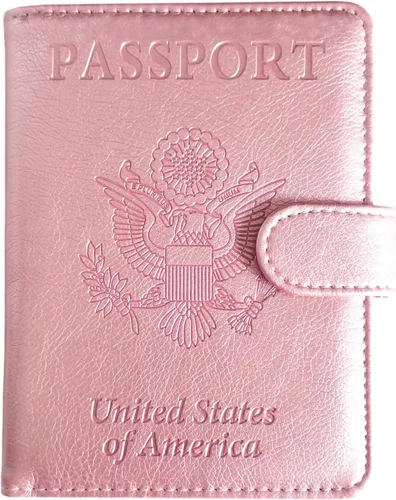 Miniatura 7 de Soporte para pasaporte con múltiples ranuras para tarjetas, funda para pasaporte con bloqueo RFID, elegante diseño unisex para hombres y mujeres