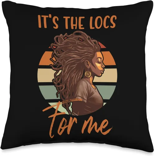 Locs Afro Dreadlocks Love Natural Beauty Hair It's the Locs for Me Afro Hair - Almohada negra americana africana, 16 x 16 pulgadas, multicolor