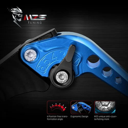 Miniatura 4 de MZS - Palancas de embrague/freno cortas ajustables p/moto, azul, CNC, compatibles con Z900 17-24 / Z650 Z650RS EX650 ER6F 17-25 / Vulcan S 650 15-25