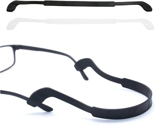 Miniatura 10 de SAIGO Correa antideslizante de silicona para gafas, retenedores de gafas deportivos, elástico, suave, para hombres y mujeres, 2 unidades, negro, 9.8