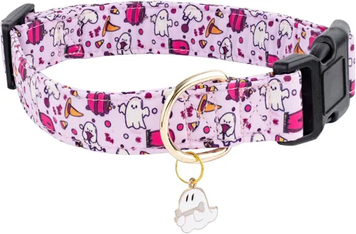 Miniatura 13 de Faygarsle Collar de Algodón para Perro Lindos Collares para Perros Pequeños Medianos Grandes Opciones de Colores Florales Púrpura Amarillo Collares
